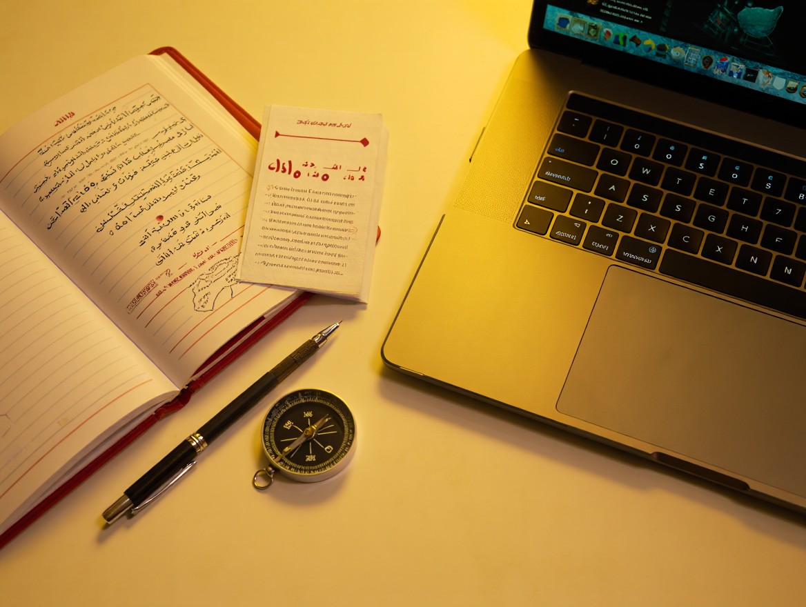 Desk-style composition representing multiple lawful fields