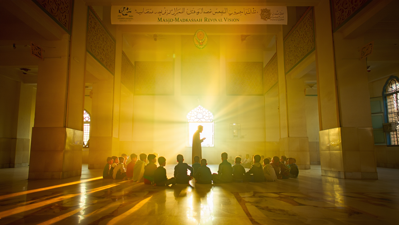 Learning circle under sunlight — revival of education in masjid